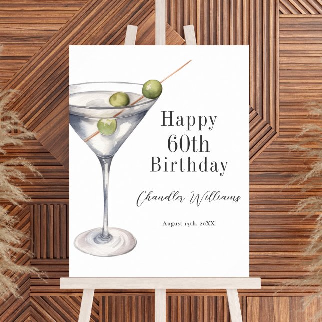 Martini Cocktail Happy 60. Geburtstag Poster (Von Creator hochgeladen)