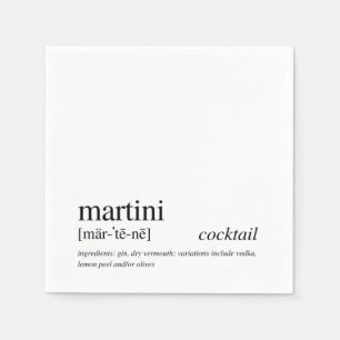 Martini Cocktail Modernes Zitat Schwarze Typografi Serviette