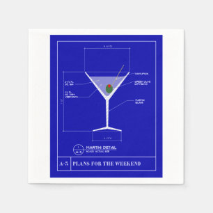 Martini Cocktail Napkins Serviette