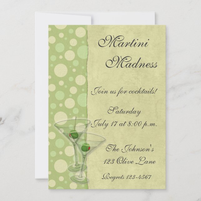 Martini-Cocktail-Party Einladung (Vorderseite)