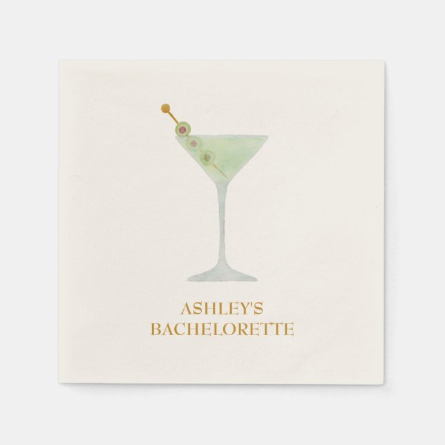 Martini Cocktail Polterabend oder Bachelorette Serviette (Vorderseite)