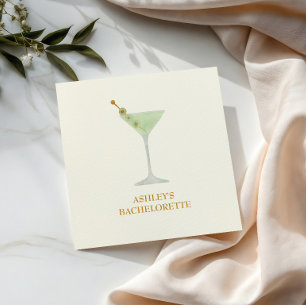 Martini Cocktail Polterabend oder Bachelorette Serviette
