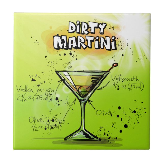 Martini Cocktail Rezept Fliese (Vorderseite)