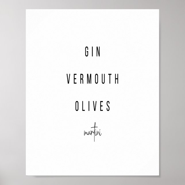 Martini Cocktail Rezept Poster (Vorne)