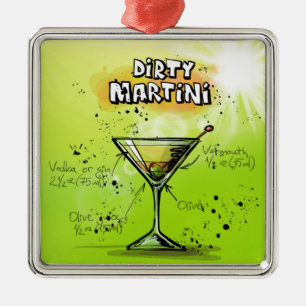 Martini Cocktail Rezept Silbernes Ornament