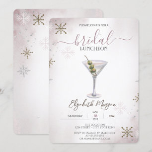 Martini,Cocktail, Schneeblumen Braunlunch Einladung