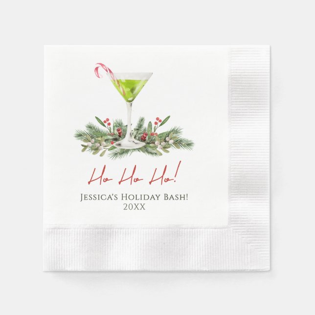 Martini-Cocktailparty- individuelle Candy Cane Mar Serviette (Vorderseite)