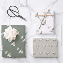 Martini Cocktails Bar Pattern Geschenkpapier Set