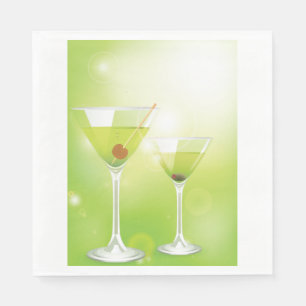 Martini Cocktails Paper Napkins Serviette