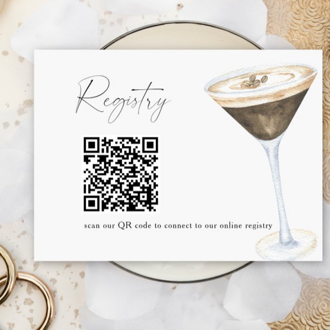 Martini Coffee QR Code Brautparty Register Begleitkarte (Von Creator hochgeladen)