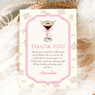 Martini Coquette Bow Birthday Dankeschön Karte