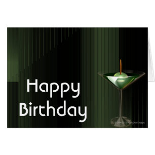 Martini Custom Happy Birthday Grußkarte