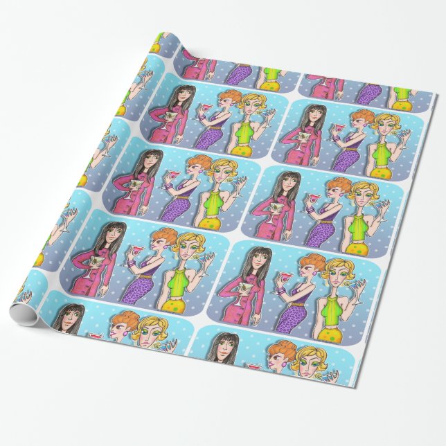 Martini Divas GESCHENKPAPIER (Ungerollt)