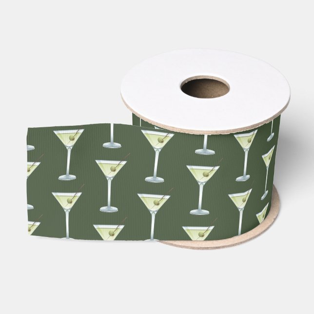 Martini-Drinks auf olivgrünem Hintergrund Ripsband (Spule)