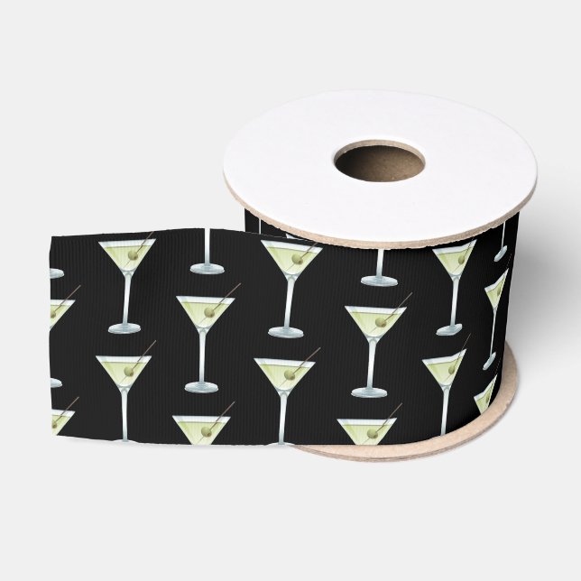 Martini-Drinks auf Schwarz Ripsband (Spule)