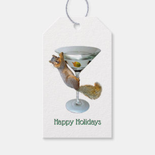 Martini-Eichhörnchen-Gift-Tags Geschenkanhänger