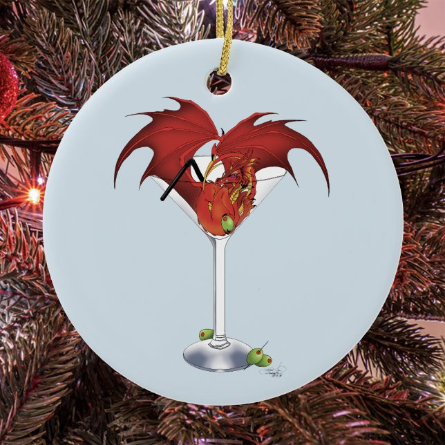 Martini Fantasy Red Dragon Keramik Ornament (Von Creator hochgeladen)