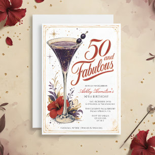 Martini Fifty & Fabulous 50. Geburtstag Einladung