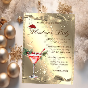Martini-Glas Gold Glanz Corporate Weihnachten  Einladung