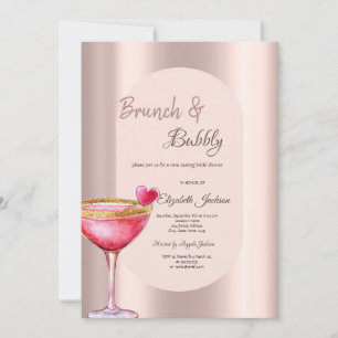 Martini-Glas-Herz-Tropfen-Blumen-Roségold  Einladung