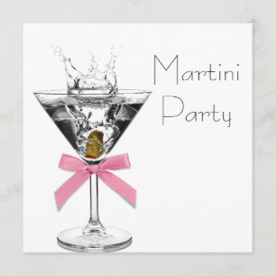 Martini-Glas Pink Martini-Party Einladung