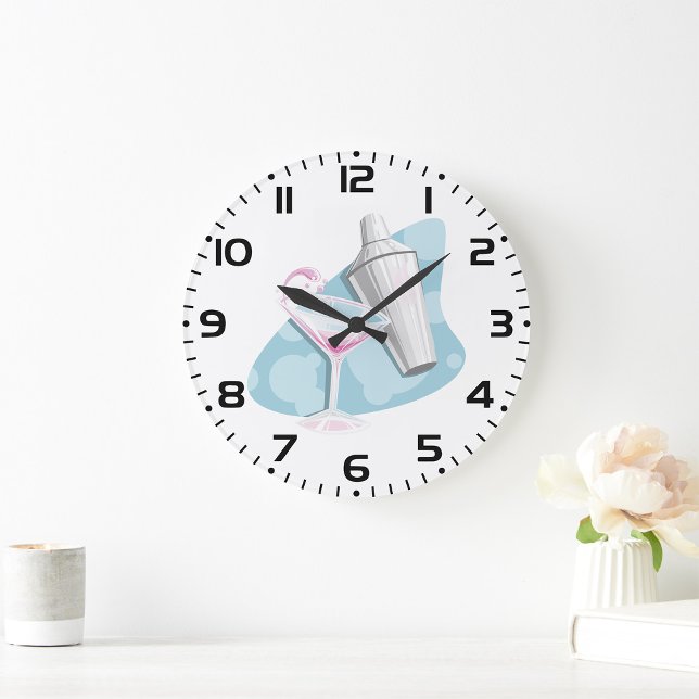 Martini-Glas und Shaker Große Wanduhr (Von Creator hochgeladen)