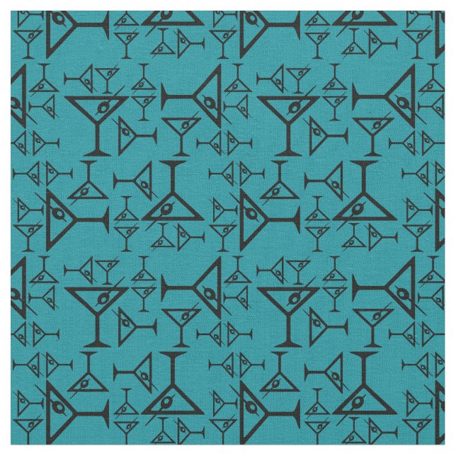 Martini-Gläser Retro-Cocktail Fabric CUSTOM COLOR Stoff (Nahaufnahme)