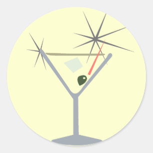 Martini-Glaskleber Runder Aufkleber