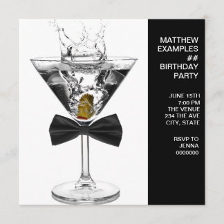 Martini Glass bedeutet jede Zahl Geburtstagspartei Einladung