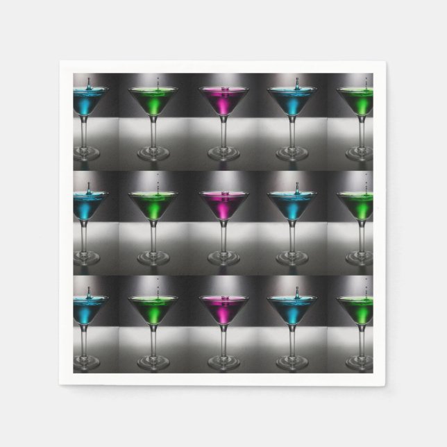 Martini Glass Cocktail Party Napkins Serviette (Vorderseite)