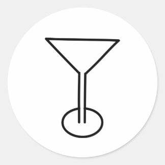 MARTINI GLASS DESIGN RUNDER AUFKLEBER