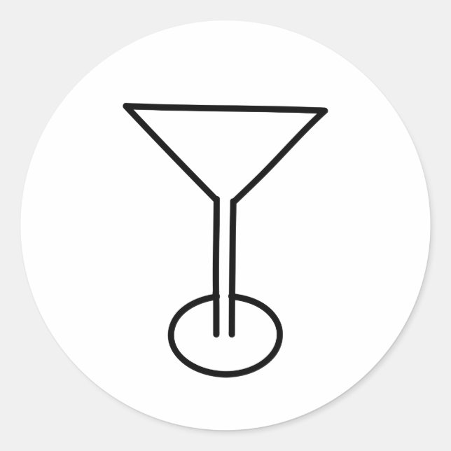 MARTINI GLASS DESIGN RUNDER AUFKLEBER (Vorderseite)