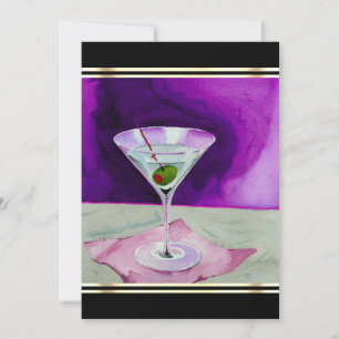 Martini Glass mit Olive Cocktail Party Einladung