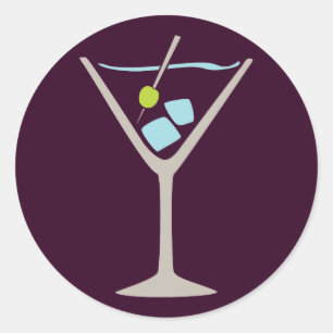 Martini Glass Runder Aufkleber