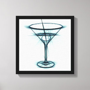 Martini Glass Sketch Leinwanddruck