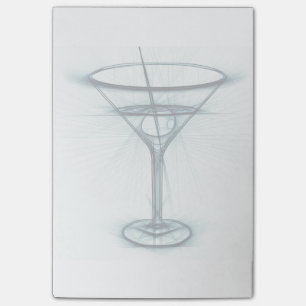 Martini Glass Sketch Post-it Klebezettel