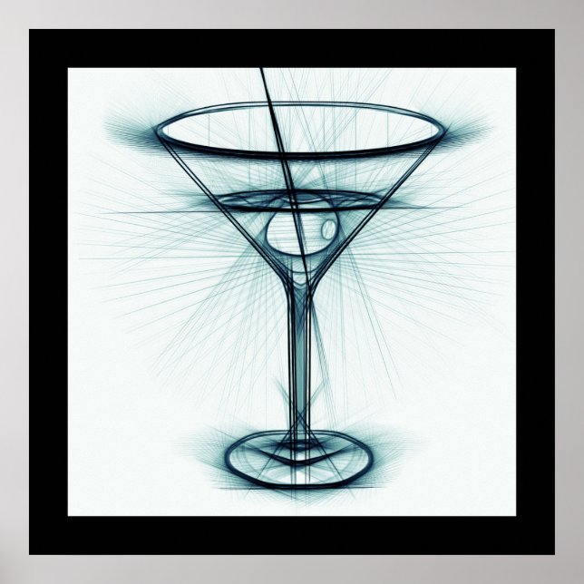 Martini Glass Sketch Poster (Vorne)