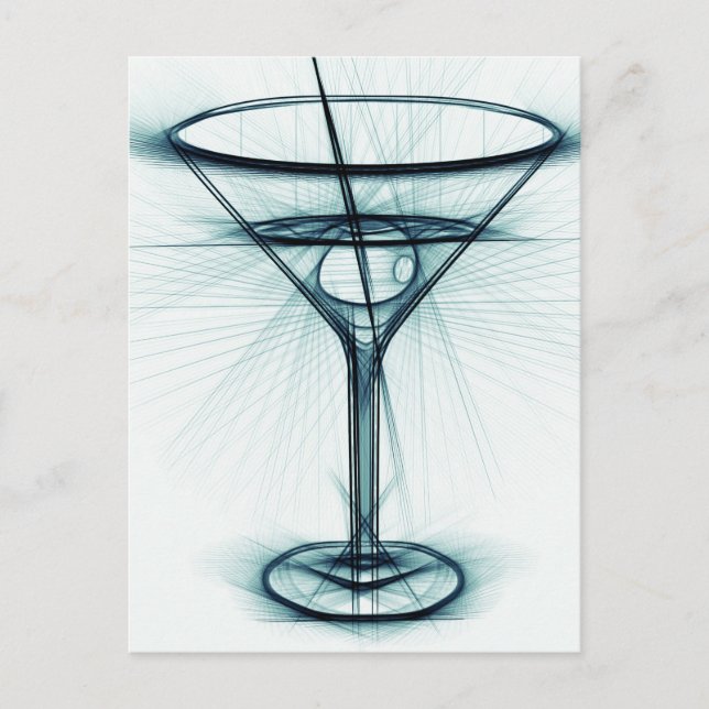 Martini Glass Sketch Postkarte (Vorderseite)