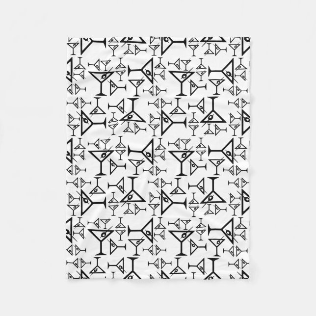 Martini Glasses CUSTOM HINTERGRUNDFARBE Fleecedecke (Vorderseite)