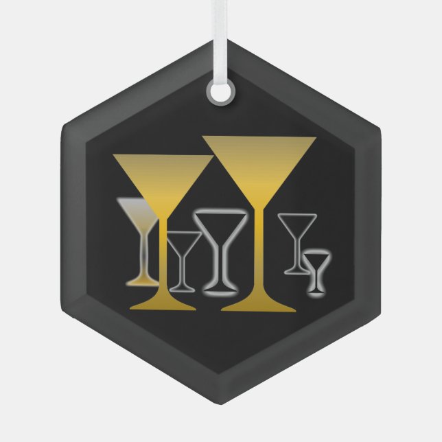 Martini Glasses Design Ornament Aus Glas (Vorderseite)
