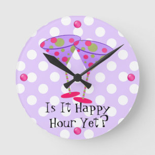 Martini Glasses Happy Hour Wall Clock Runde Wanduhr