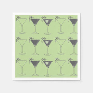 Martini Glasses Sketch Serviette