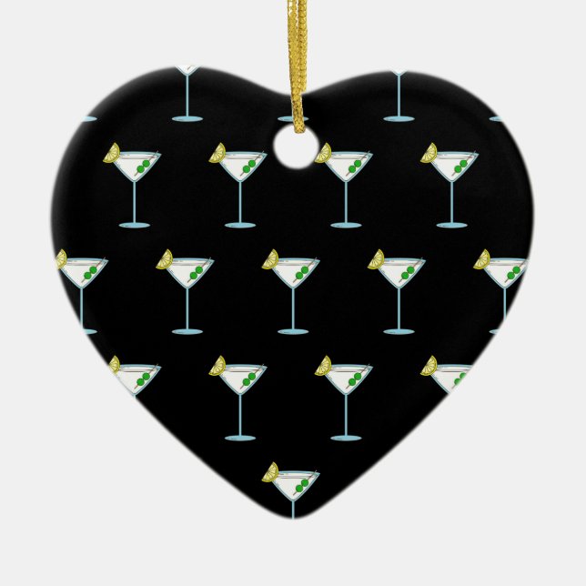 Martini liebt Cocktail Glass Barkeeper Alkohol Keramik Ornament (Vorne)