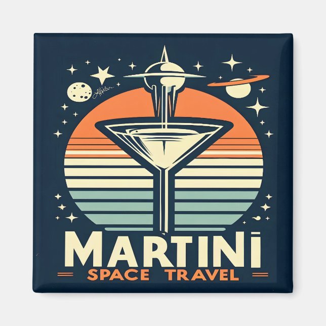 Martini-Logos für Raumfahrten Magnet (Vorne)