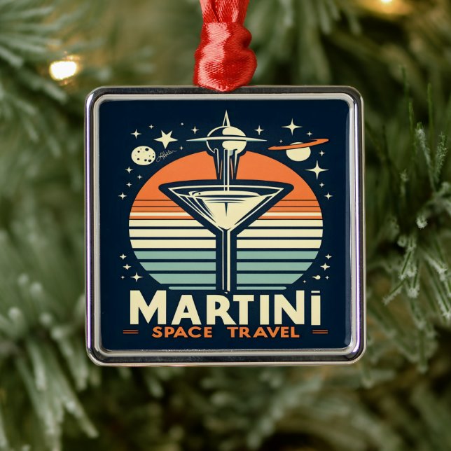 Martini-Logos für Raumfahrten Ornament Aus Metall (Baum)