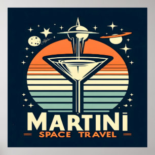 Martini-Logos für Raumfahrten Poster