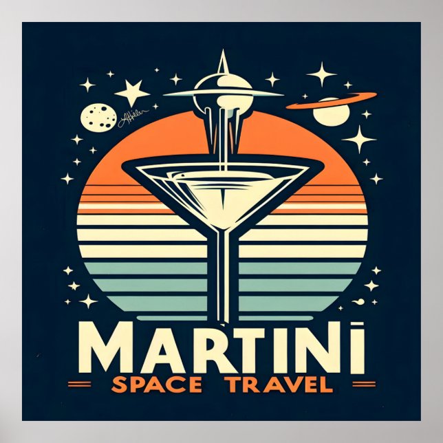 Martini-Logos für Raumfahrten Poster (Vorne)