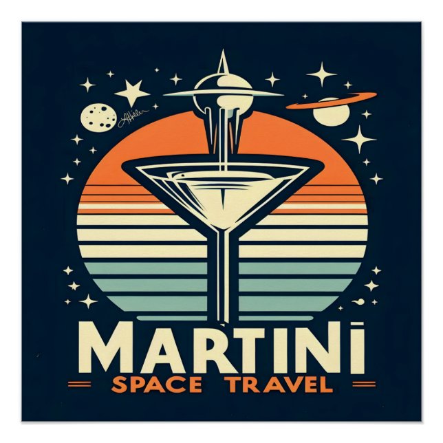 Martini-Logos für Raumfahrten Poster (Vorderseite)