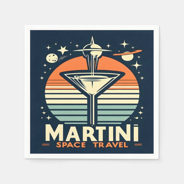 Martini-Logos für Raumfahrten Serviette (Vorderseite)