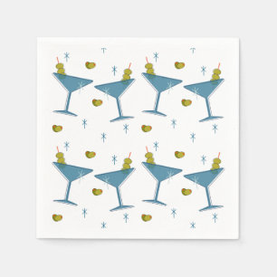 Martini Madness Retro Cocktail Napkins Serviette